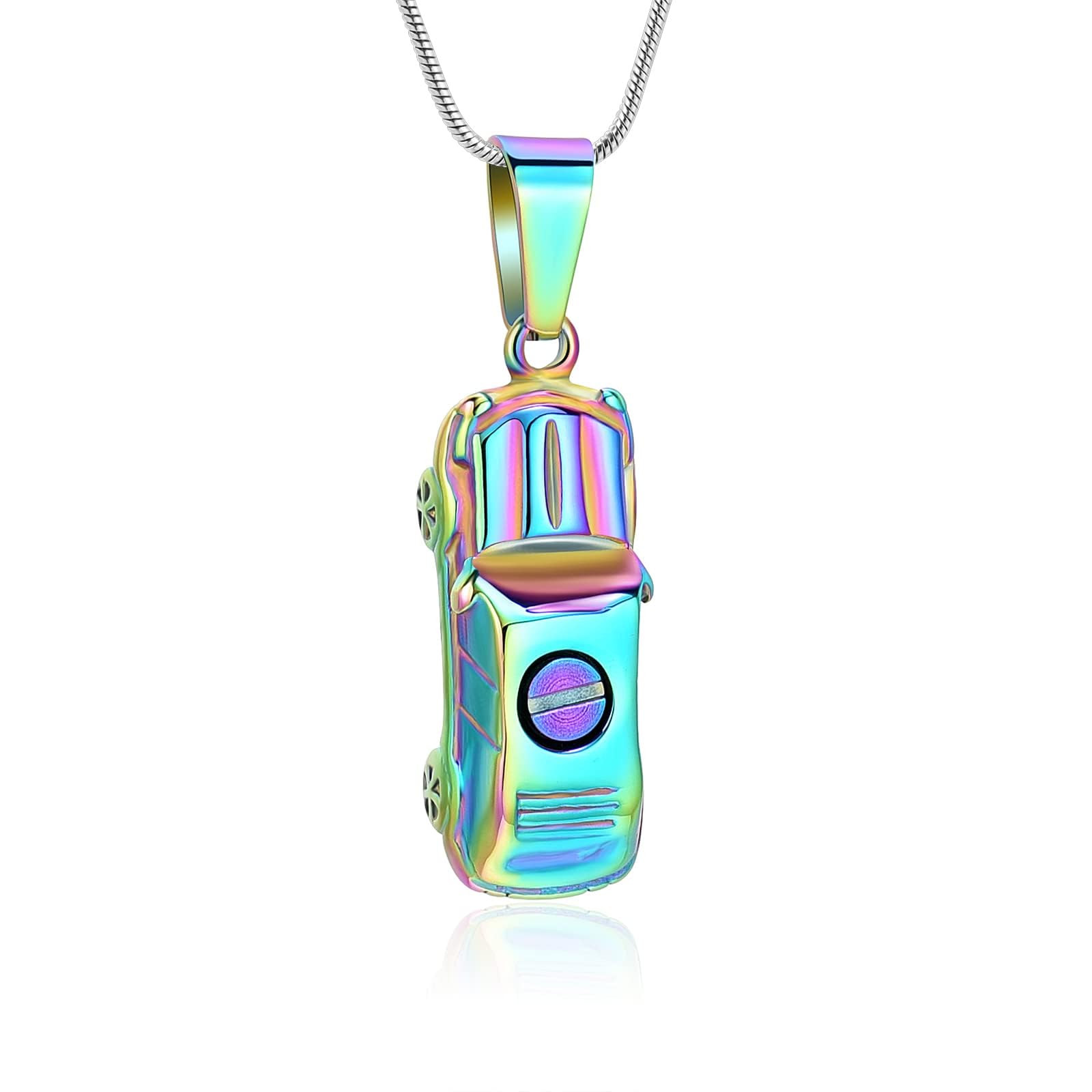 BIAIHQIE Men Cremation Jewelry Car Urn Necklace For Ashes Stainless Steel Keepsake Cremation Ashes Pendant Car Shape Memorial Gift,3