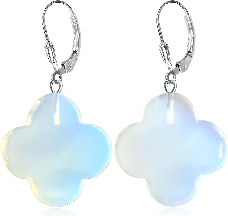 HAIXIAN Gemstone Natural stone Four Clover Earrings for Women