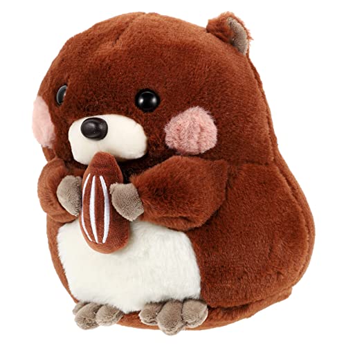 VICASKY Jouet Peluche Marmotte en Peluche Marron Douce Coton PP, Coussin D'appoint pour Garçon et Filles, Décoration Maison et Aide Sommeil, Présent pour...