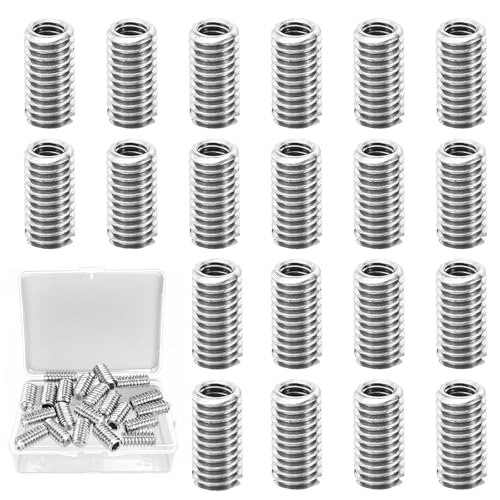 Yuiturt 20PCS M6 to M8 Thread Insert Kit - Stainless Steel Self - Tapping Repair Adapters, Male/Female Conversion Nuts with Storage Case for Furniture, Automotive Repair