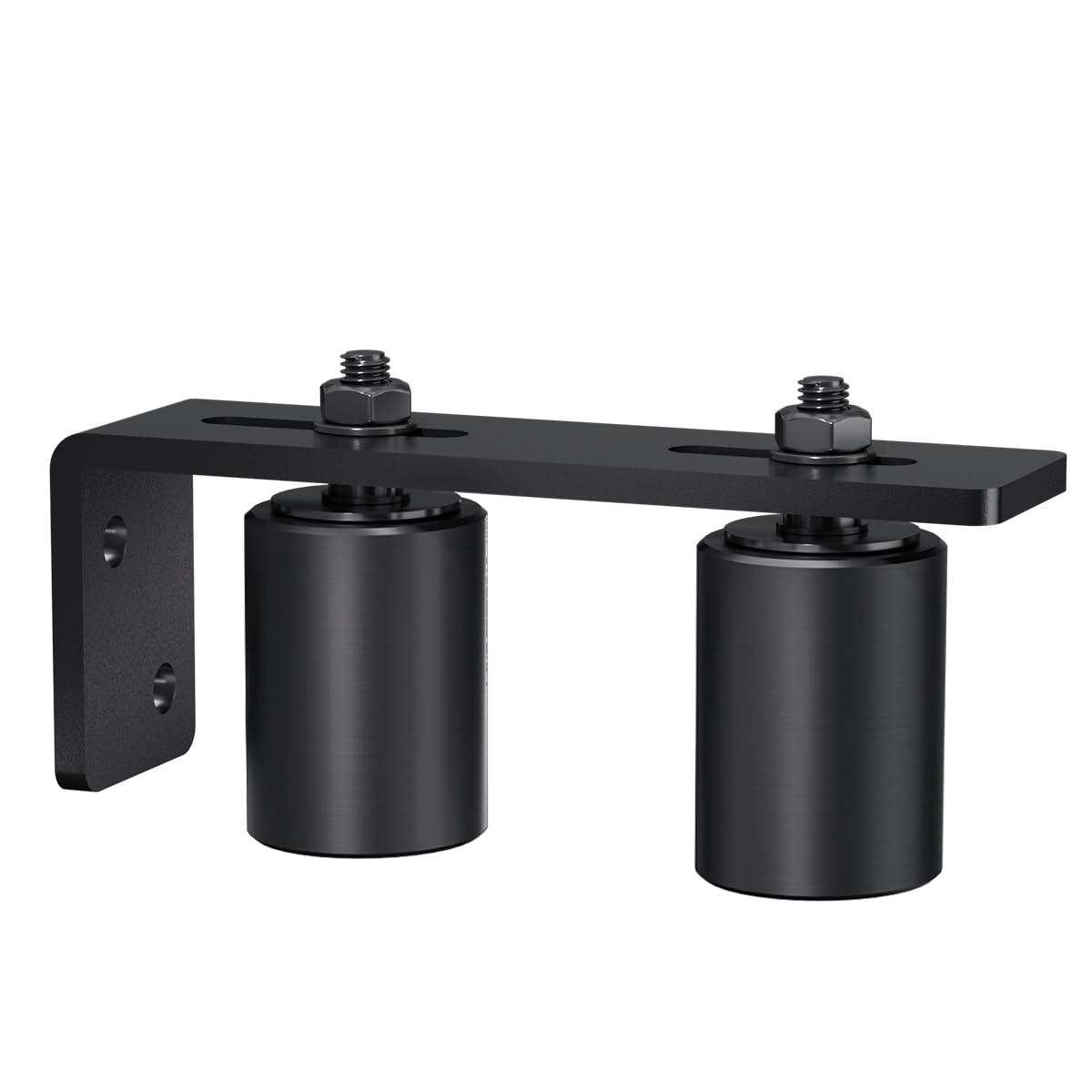Sdstone Slide Gate Guide Roller 2" Black with L Rear Post Bracket,Universal Adjustable Sliding Gate Rollers,Heavy Duty Sliding gate kit for Sliding Gates and Rolling Doors