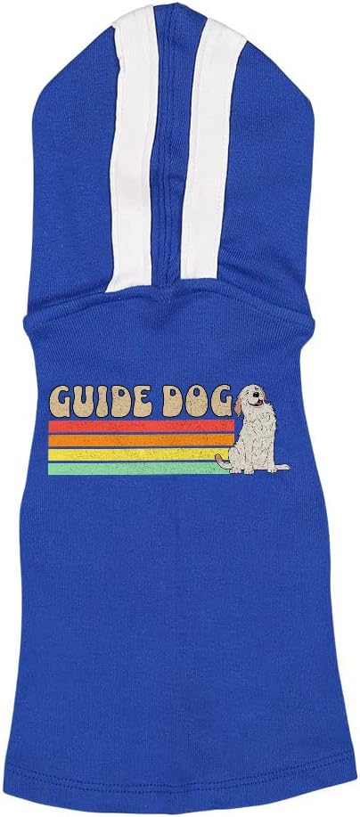 Cool Design Dog Shirt with Hoodie - Service Dog Dog Hoodie - Retro Dog Clothing - Royal White, L