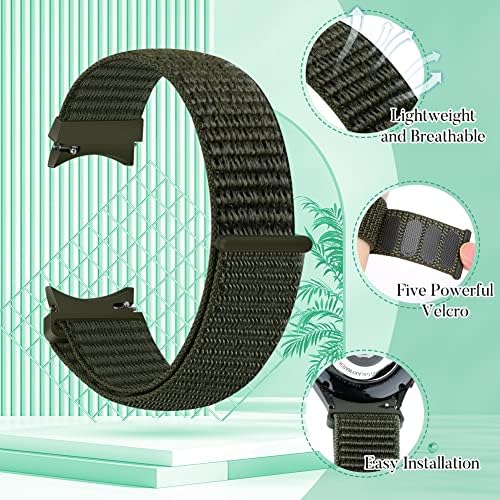 WNIPH No Gap Nylon Strap Compatible with Samsung Galaxy Watch 6/5/4 40mm 44mm/Galaxy Watch 6 Classic 43mm 47mm/Galaxy Watch 5 Pro 45mm/Galaxy Watch 4 Classic 42mm 46mm,Sport Replacement for Women Men