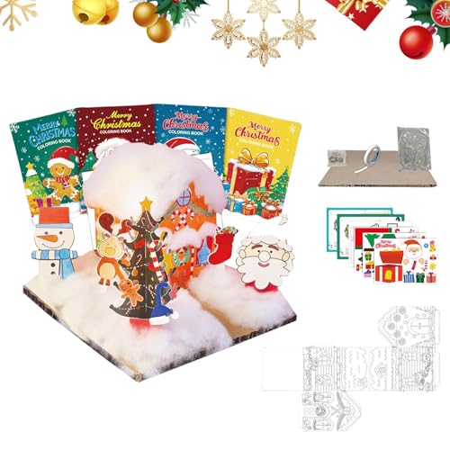 Kits De Manualidades Navideñas Para Niños | Kit Educativo Para Tarjetas Navideñas | Suministros Para Hacer Tarjetas De Navidad - Para Niños Adolescentes Adultos Aula Decoradores Del Hogar Mesa