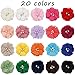 40 Pack Baby Girls Hair Accessories - 2 Inch Handmade Pearl Rhinestone Chiffon Flower Soft Elastics Ponytail Holders for Newborns to Kids