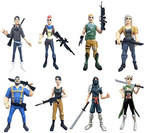 8 pc Fort Night Cake Toppers Action Figure Toys Party Favors for Video Game Party Supplies (4.5 Small)