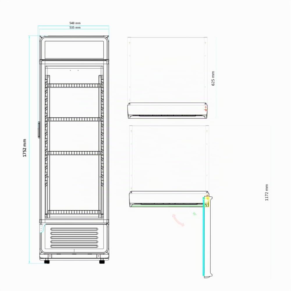 Aspes Frigorífico Horeca Negro, 1 Puerta ARH1755500ENF, Capacidad 275 Litros, Cíclica ventilada, Bajo Nivel Sonoro, Clasificación Energética E