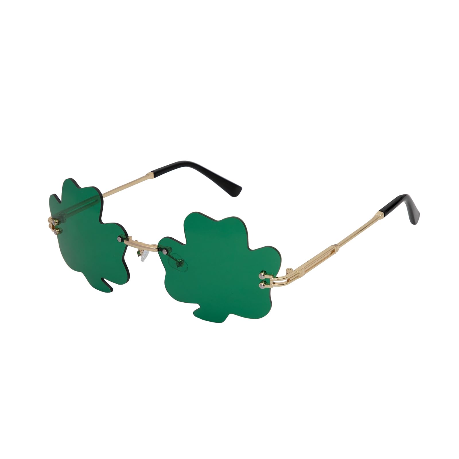 Zienlay St. Patrick’s Day Shamrock Sunglasses - Fun Green Four Leaf Clover Shades For Irish Celebrations - View #11