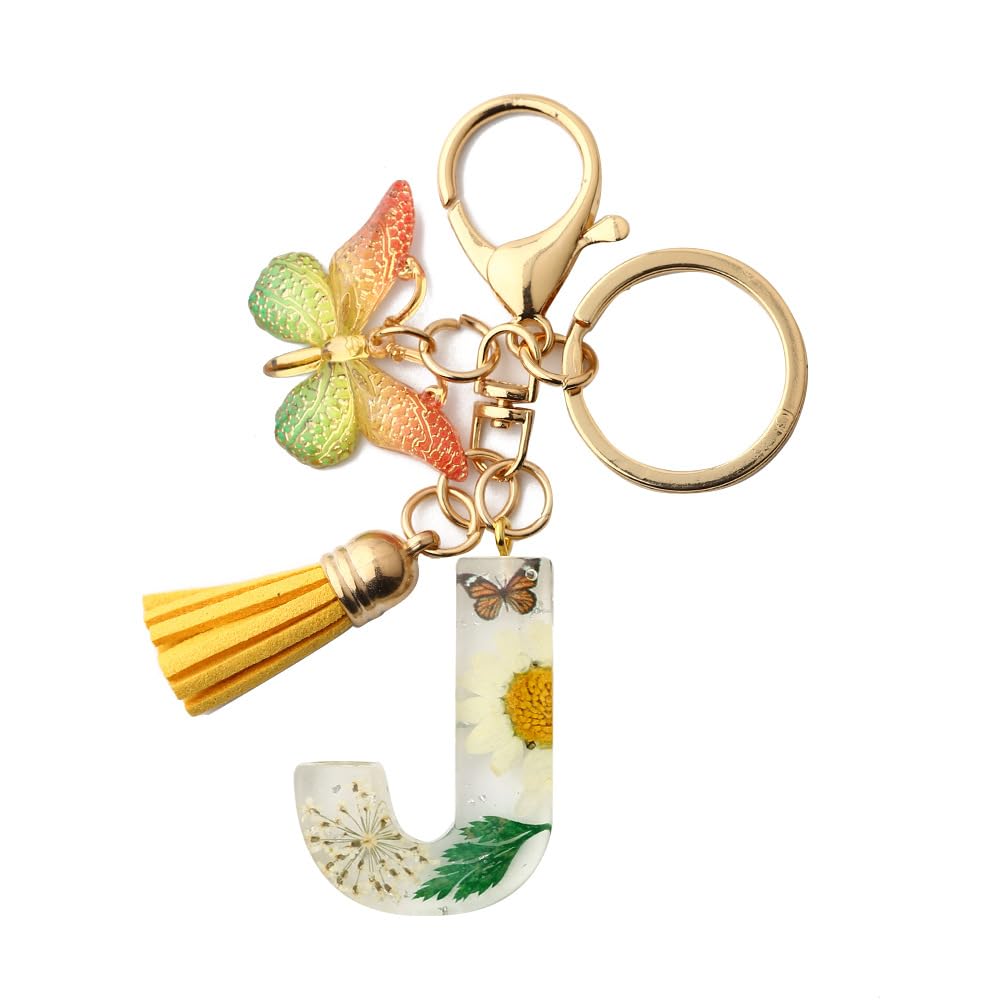 Fashion Alphabet Initial Letter Keychain - Resin & Alloy Key Ring Charm For Purse, Handbags, Backpacks (Personalized Style) - View #5