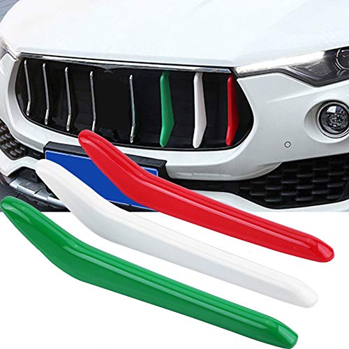 Image of Car Front Grill Strips Trim Grille Inserts Car Glossy Front Grill Strips Trim Replacement for 2017-2018 3 Pcs Grille Inserts 3D Decoration
