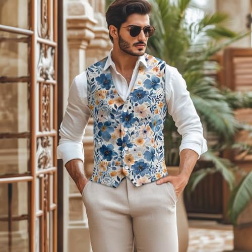 Men's Suit Vest Business Formal Dress 2025 Trendy Waistcoat Vest Button Down Sleeveless Casual2