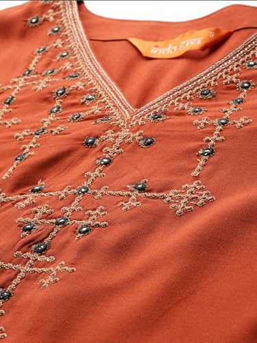 Image of INDO ERA Womens Viscose Rayon Printed Kurta Pant Set