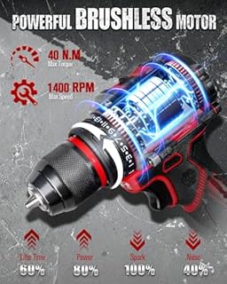 AVID POWER Brushless Power Drill Set, 20V Cordless Drill Driver Kit with 2.0Ah Battery and Charger, 3/8-Inch Metal Chuck, 355 In-lbs Torque, 2-Variable Speed, 26 Position and 22pcs Accessories