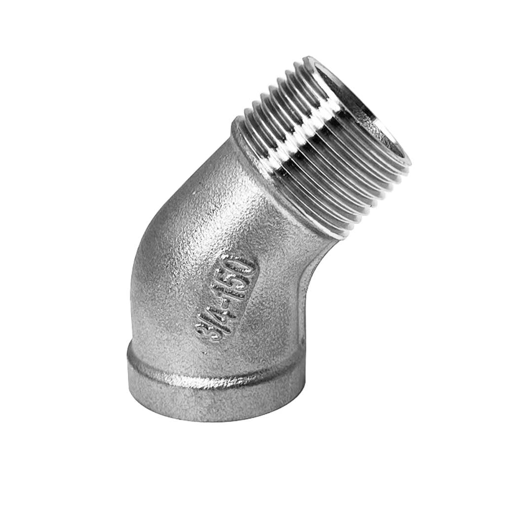 Stainless Steel Cast Pipe Fitting, 304 Stainless Steel 45 Degree Elbow Fitting Connector, 1/4"" 3/8"" 1/2"" 1"" 1-1/4"" 1-1/2"" 2"" Female Thread To Male Thread, 1pcs(1 1/2)