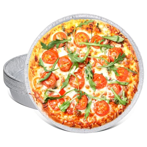 12 Inch Aluminum Pizza Pans, Disposable Round Foil Pizza Pan Trays, Oven & Freezer Safe Disposable Pizza Pan for Baking, Serving, Catering & Parties (25 Pack) 12 Inch Aluminum Pizza Pans, Disposable Round Foil Pizza Pan Trays, Oven & Freezer Safe Disposable Pizza Pan for Baking, Serving, Catering & Parties (25 Pack)