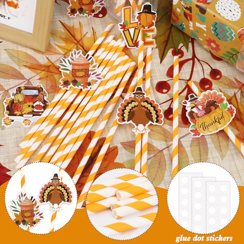 Pitillos de papel Naranja y Blanco 24 unidades miniatura 4