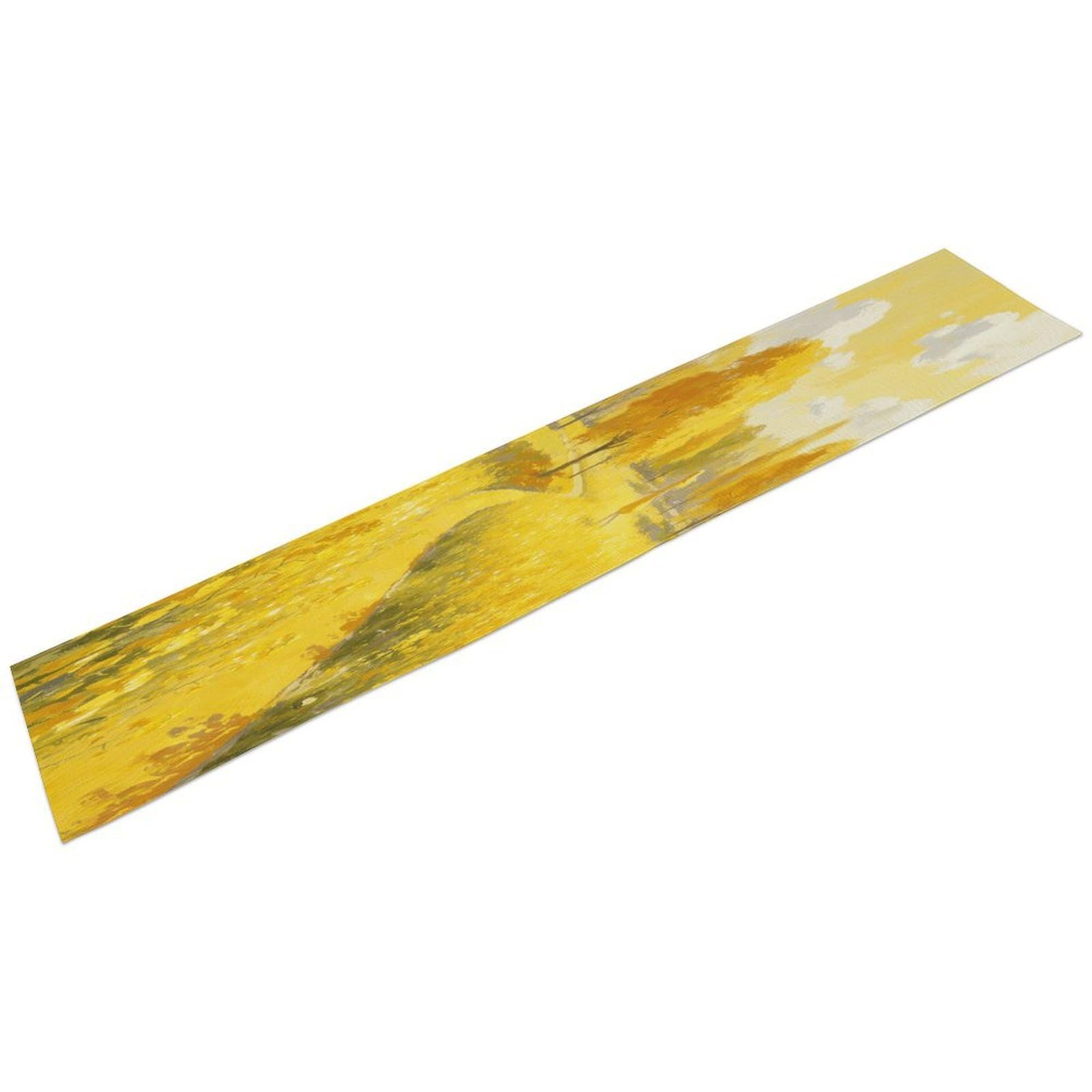 Yellow Table Runner Classical Linen Dining Cloth Runner Spring Kitchen Table Decoration Seasonal Farmhouse Cloth Runners for Mothers Day Easter Wedding