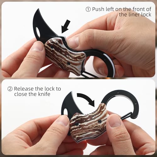 Image of Small Pocket Knife for Women Men,Cool Folding Knife Box Cutter,Folding Utility Knife with 1.38''Sharp Blade,Mini EDC Knives for Everyday Carry,Ideal Gifts for Men and Women(Wood Grain)