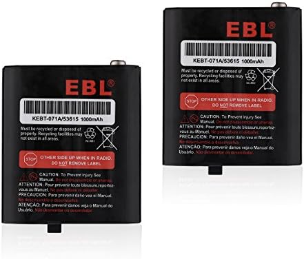 EBL 2 Packs 3.6V 1000mAh Two-Way Radio Rechargeable Batteries for 53615 KEBT-071A KEBT-071-B KEBT-071-C KEBT-071-D