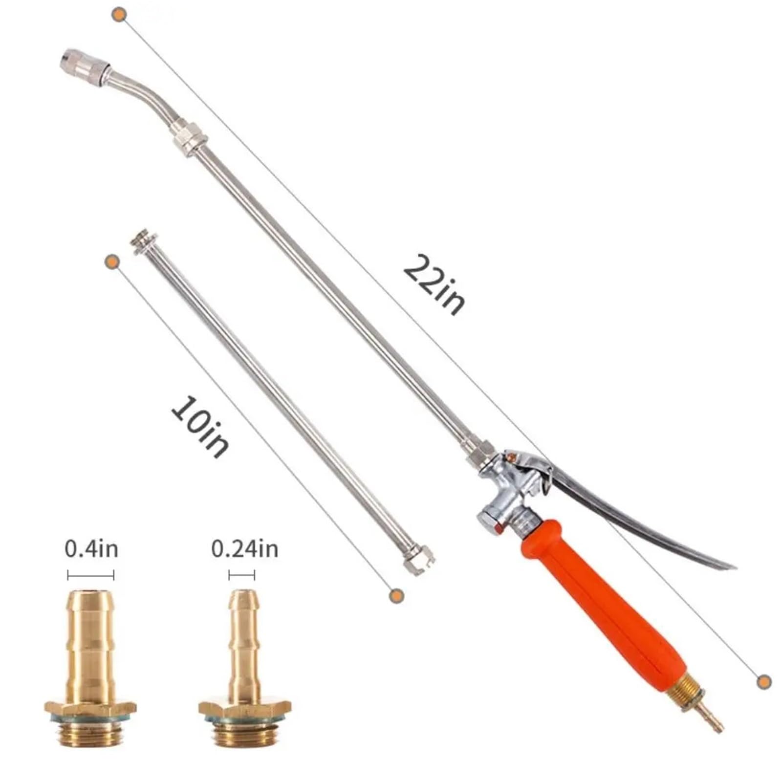 Pulverizador de Boquilla Larga for el hogar, Varilla extensión, Columna Agua, Modo Niebla, Cabezal pulverización, telescópico Ajustable Acero Inoxidable Adecuado para Jardines y azoteas