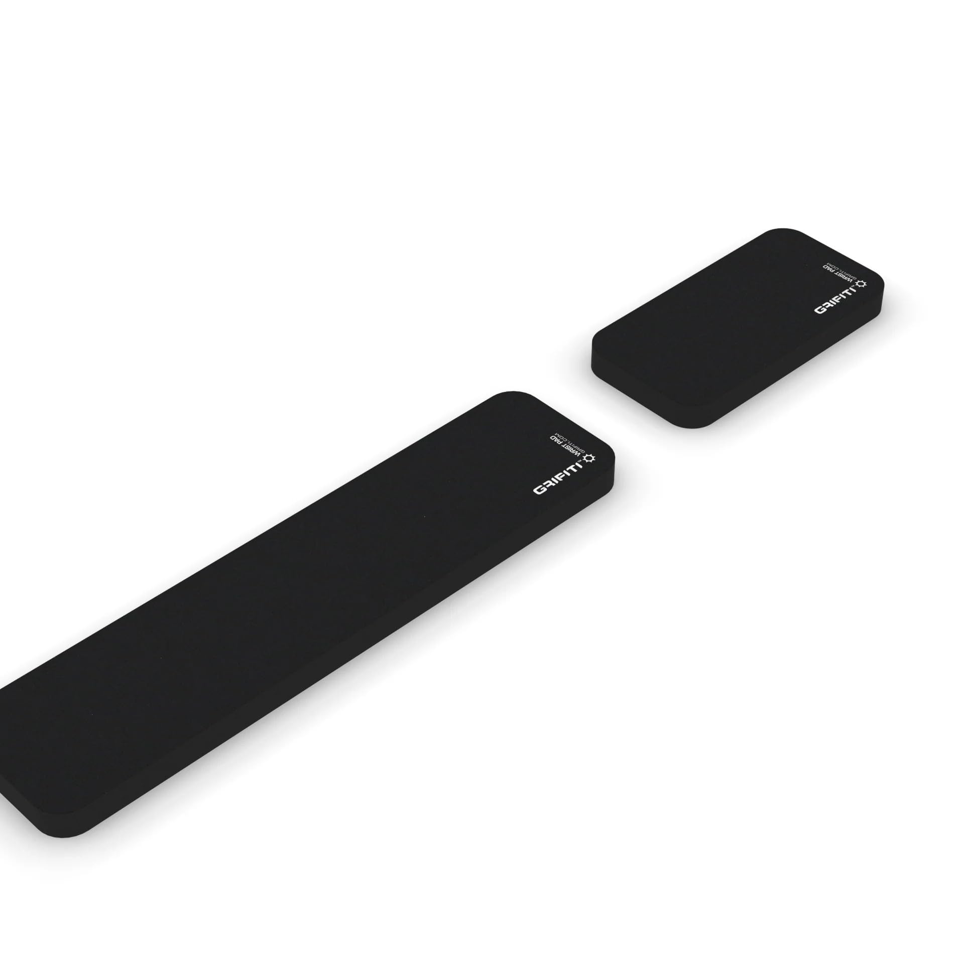 GRIFITI Fat Wrist Pad Set 17 X 4 X 0.75 Inch and 8 x 4 Inch Mouse Pad Computer Keyboard Rest Support for Tenkeyless Ergonomic Gaming Wrists Rests Pads - Desk Resting Accessories for Carpal Tunnel