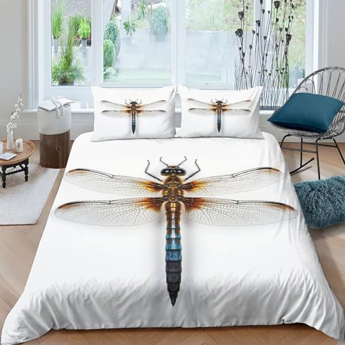 Housse de couette libellules 3D et taies d'oreiller pour lit enfant - 2