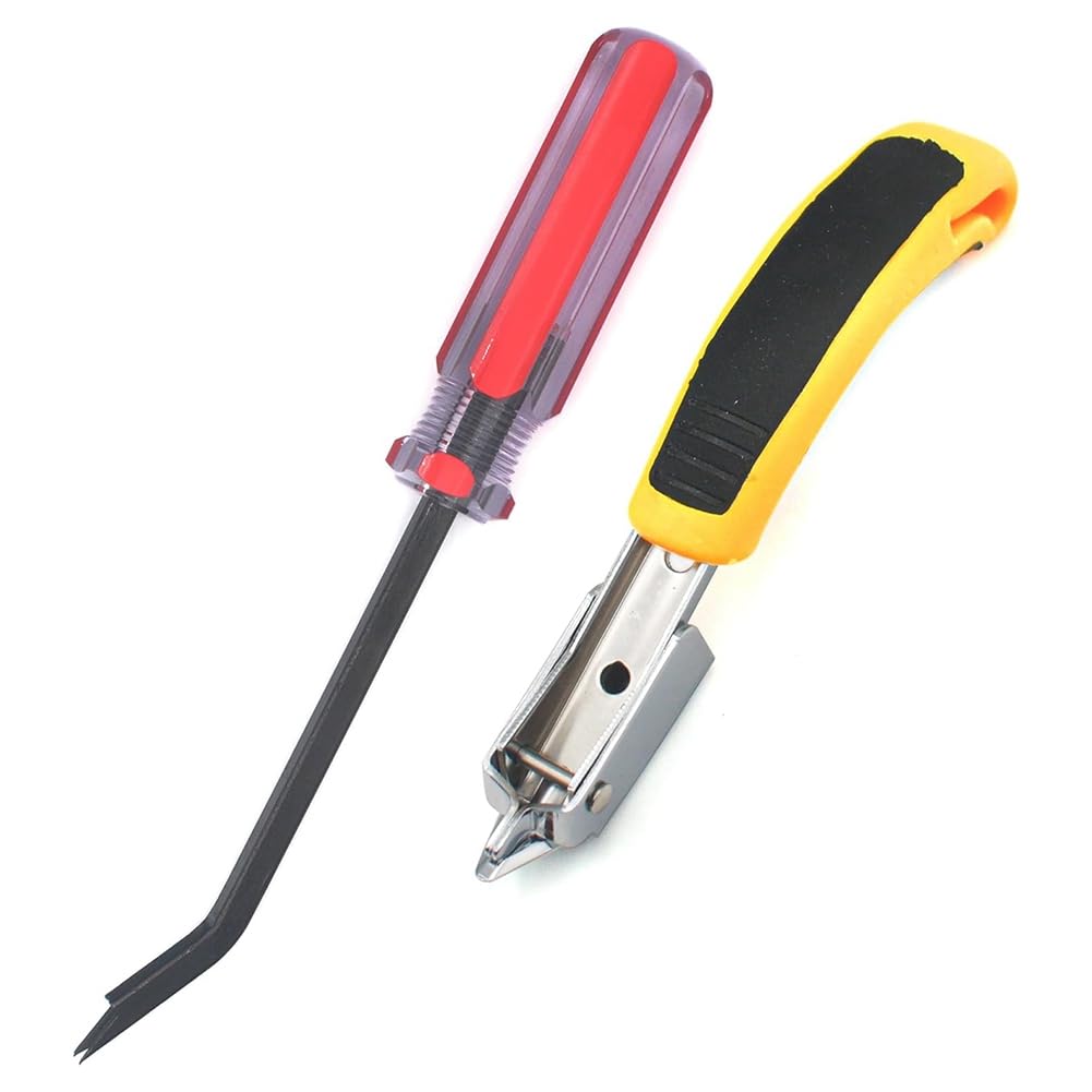 Ijsdnvjndx Red Double Pronged Head Staple Remover Heavy Duty Tack Puller, Industrial Staple Remover Upholstery Tool