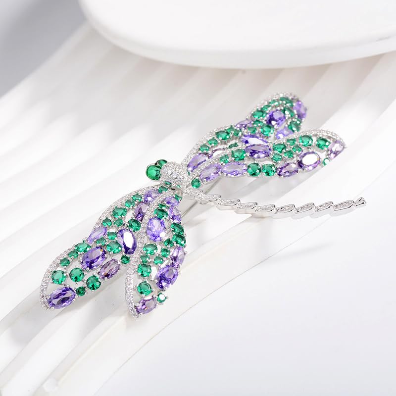 Image of Dragonfly Brooches for Women Crystal Rhinestone Lapel Pin for Men Vintage Insect Jewelry Dress Blazer Jacket Accessories Holiday Birthday Gifts