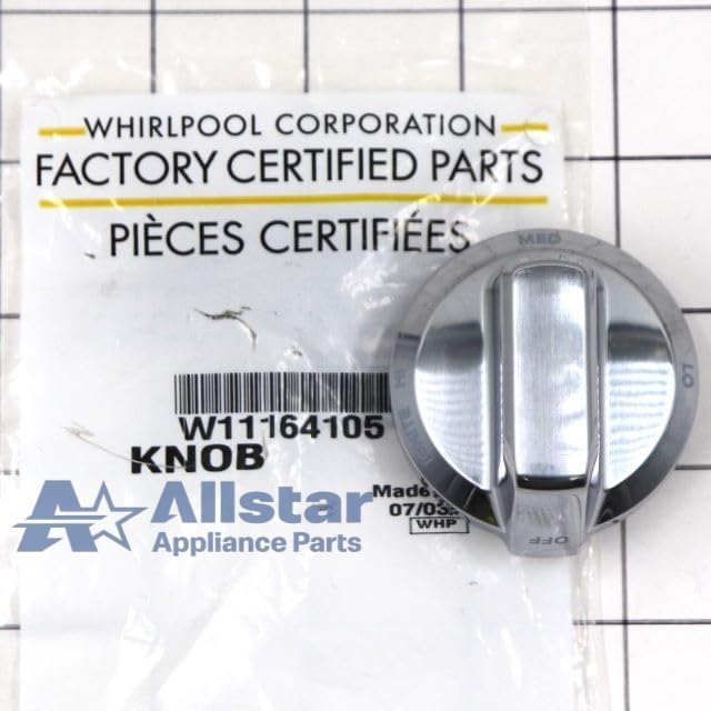 Allstar Appliance Parts W11164105 Range Oven Knob (Stainless)