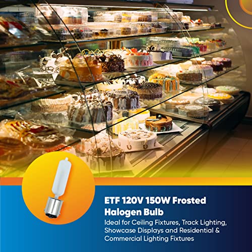 Technical Precision Etf 120V 150W Halogen Bulb - Replacement For Eiko Q150Dc-120V Light Bulb Ba15D T4 Dc Bayonet Base - Frosted - 3000K Warm White - 1 Pack #TOP3