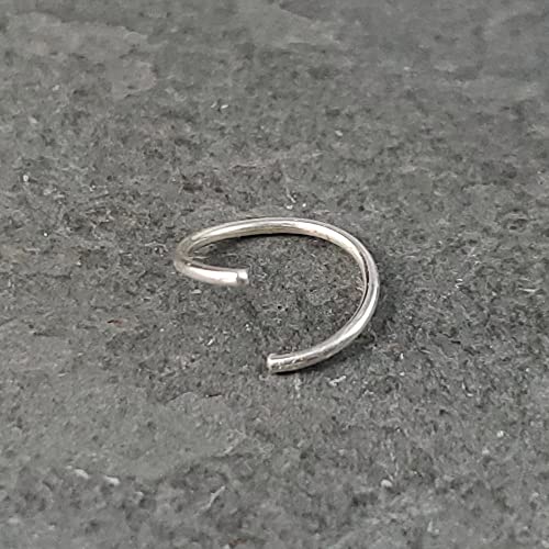 20G Sterling Silver Nose Ring Piercing - Handmade Tiny Huggie Hoop #TOP5