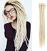 Dsoar Blonde Synthetic Dreads 20 Inch Handmade Dreadlock Extensions 12 Strands/Pack Twist Braiding Hair Hippie Crochet Braids (613#,Blonde Color)