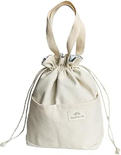 Insulated Lunch Bag,Minimalist Style Lunch Bag,Lunch Tote, Reusable Lunch Bag Canvas Drawstring Lunch Bag, Japanese Style Lunch Tote Bag