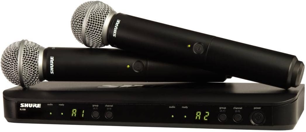 Shure Wireless Microphone System, Black (BLX288/SM58-H9)