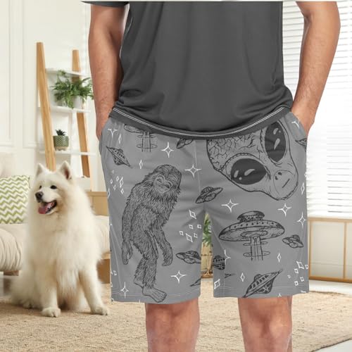 visesunny Mens Sleep Summer Funny Pattern Shorts Lounge Bottoms Soft Comfy Pajama Wear Pants2