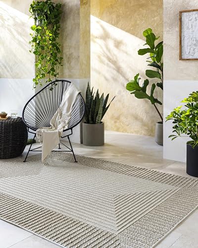 Hauteloom Gurij Hallway, Kitchen Patio Outdoor Runner Rug - Brown, Beige - 2'7