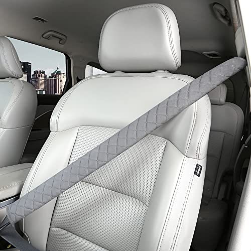 Extra Long Seatbelt Covers for Adults Kids Women & Men, Super Soft Car Seat Belt Strap Cushion for Sedan SUV Trucks, Shoulder Neck Chest Protector Pad, Auto Interior Accessories, 1pc, Grey, 75cm