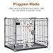 VARLNALY 24In Dog Crate Detachable Cat Kennel with Double Door and Drawer Tray, Sturdy Carbon Steel Dog Cage for 5-15lbs Small Dogs, Black