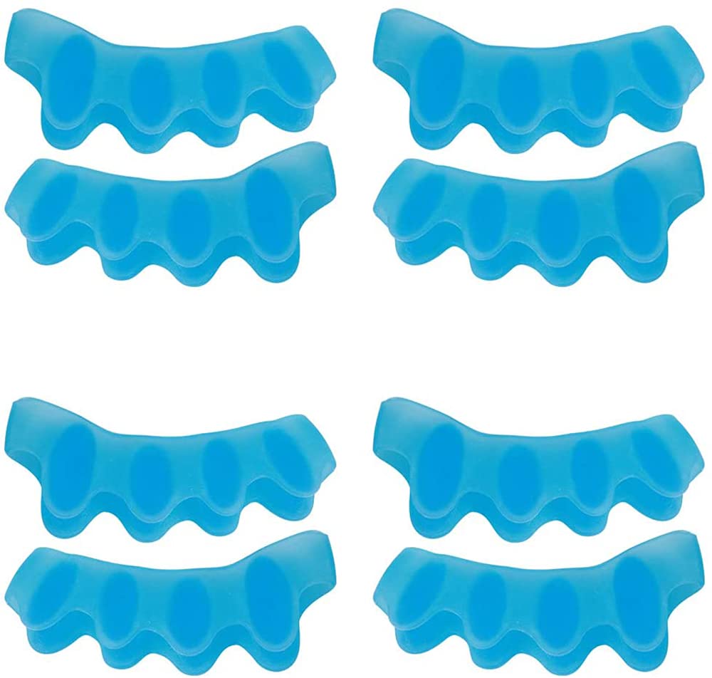 KASTWAVE Toe Separators for Overlapping Toes and Restore Crooked Toes to Their Original Shape, Correct Bunions, Toe Spacers Toe Straightener Toe Stretcher Hammer Toes - Universal Size, 4 Pair