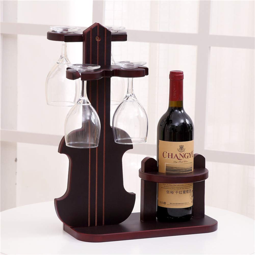 Porte-bouteille de vin violon en bois pour une table de fête chaleureuse