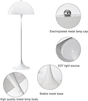 Amazon.co.jp : 3色温度のキノコモダンフロアランプ、寝室用ラウンド