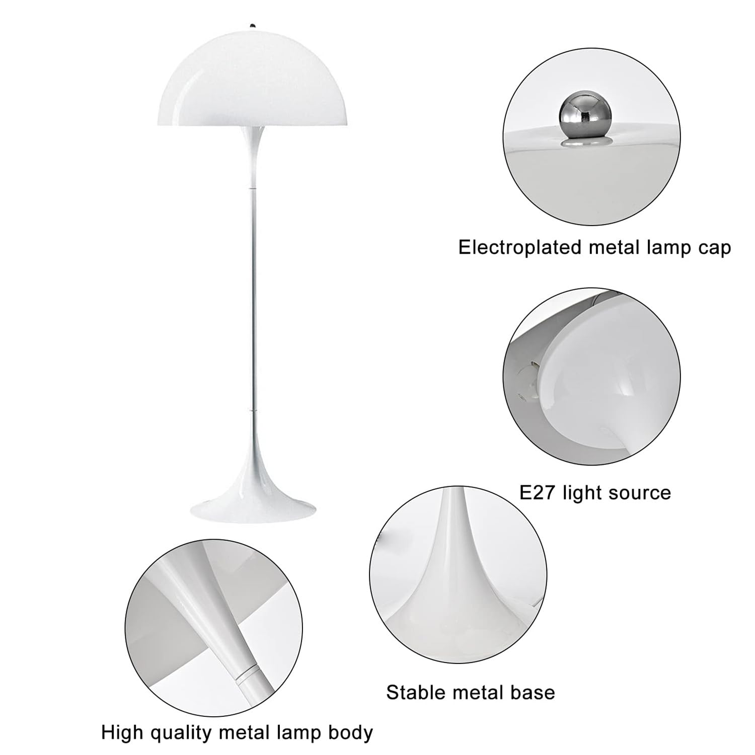 ブリキ製キノコ型　フロアランプ Amazon.co.jp : 3色温度のキノコモダンフロアランプ、寝室用