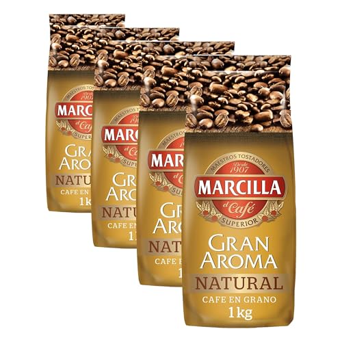 Marcilla Café Grano Gran Aroma | Natural | 1000g (Paquete de 4)