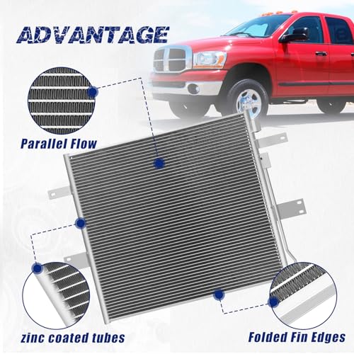 Image of Air Conditioning A /C Condenser Compatible with Dodge Ram 2500, Ram 3500, 2003-2006, L6 5.9L # 3265, 55056012AC, 55056594AA, 68240781AA