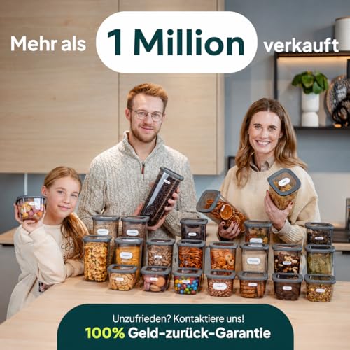 uandu Vorratsdosen mit Deckel luftdicht – 12er für Müsli, Mehl & Zucker – Ansicht 6