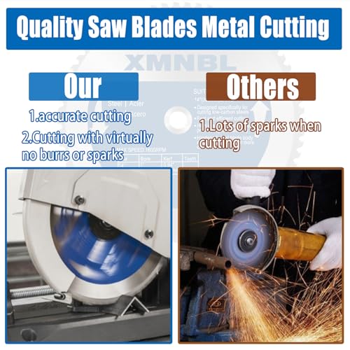 14 Inch Metal Steel Cutting Saw Blade,Replacement for Evolution 14 Inch Chop Saw Blade for Evolution S14CPS,S15CPS,S355MCS,S355CPS,S380CPS|Metal Cutting Saw,66Teeth Mild Steel Cermet Blade - Thumbnail 5