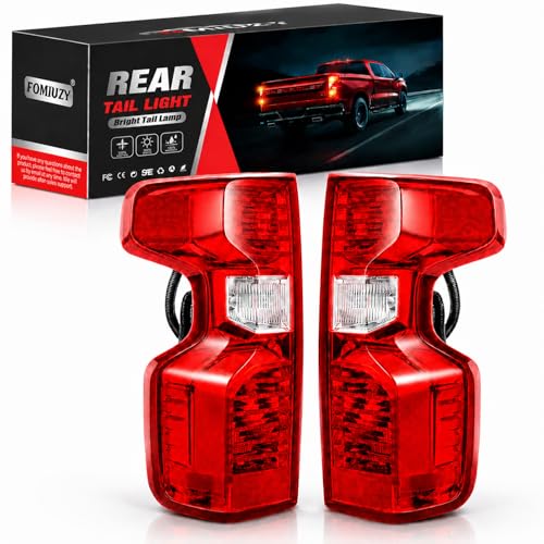 Image of Halogen Tail Lights Assembly Fit Chevy Silverado 1500 2019 2020 2021 2022 2023 2024 2025 Chevrolet 2500 3500 HD 2500HD 3500HD Rear Brake Back Up Lamp Taillight Lens Left Driver Right Passenger