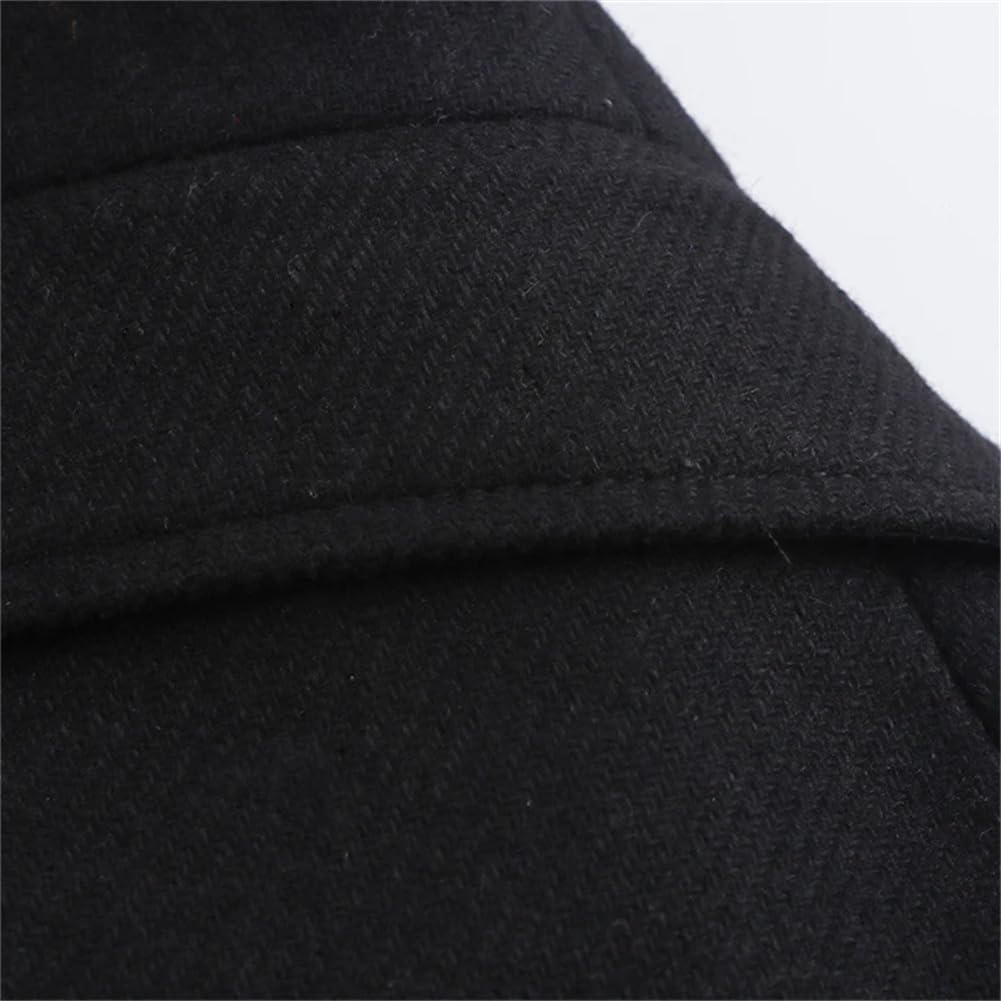 Niiyyjj Abrigo de lana para mujer, con cordones, con cinturón, cuello cálido, manga larga, casual, color liso, Bronceado claro, L