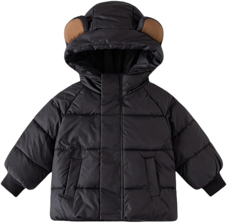 Irsutey Toddler Winter Down Coats Light Puffer Jacket Hooded Warm Outwear Bear Hoods Infant Outerwear