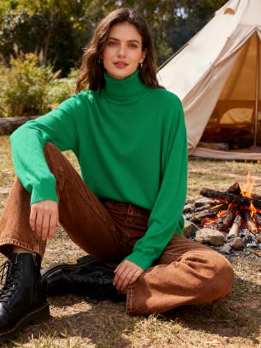 Image of Betusline Women's Turtleneck Sweater Soft Pullover Knit Sweater Tops for Women Fall Fashions